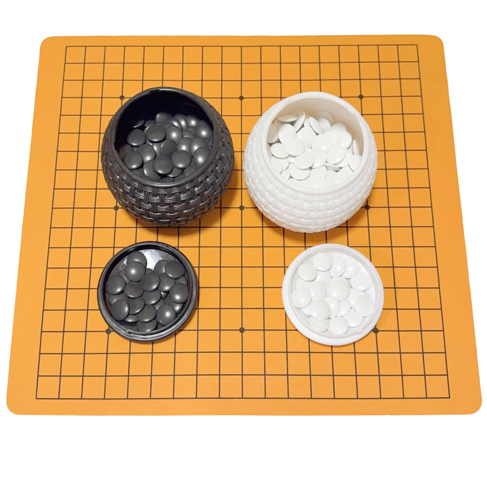 Amazon | 囲碁 セット プラスチック製碁笥 メラミン樹脂製碁石 厚み約